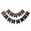 Fábrica de bandeirinhas de aniversário com letras bronzeadas atacado bandeira fishtail feliz aniversário banner decoração suprimentos para festa de bebê