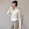 Jaqueta Esportiva para Corrida ao Ar Livre Roupas de Yoga Femininas Roupas Fitness Top Manga Longa Respirável Secagem Rápida Roupas Emagrecedoras e Afinando a Cintura