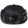 Gorra de béisbol cálida de PU para invierno para papá de mediana edad y anciano, para hombre, abuelo anciano, para ciclismo, caminar, protección para las orejas, sombrero de algodón