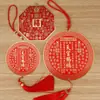 Latão Embutido Redondo Oficial Celestial Bênção Óleo Vermelho Ornamentos Oitavado Oficial Celestial Bênção Pingentes Artesanato Doméstico Pingentes