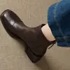 Versão Pele de Ovelha ~ Botas Curtas de Bico Quadrado para Mulheres no Outono e Inverno, Botas Solteiras com Zíper, Salto Grosso Aveludado, Salto Alto, Botas Slim, Botas Stiletto para Mulheres