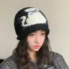 Gorro de tricô retrô estilo coreano com mistura de lã, perfeito para outono e inverno, faz seu rosto parecer menor, protege as orelhas, moderno e estiloso