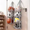 Bolsa colgante de almacenamiento de pelotas para pared para uso doméstico, estante de fútbol para detrás de la puerta, soporte para pelotas, bolsa de almacenamiento para juguetes y muñecas