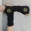 Manga Larga Cruzada Oscura Lolita Rayada Ninja Sin Dedos Cubierta de Manga Larga para Cosplay