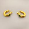 Aretes pequeños japoneses y coreanos de nueva moda, lisos y sencillos, con gema incrustada en forma de corazón, para mujer, temperamento, moda, venta al por mayor