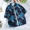 Camisa Floral de Manga 3/4 Manga Curta de Praia 2020 Novo Look de Casal Taiwan Ins Camisa Jaqueta Verão