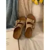 Pantuflas Retro Birkenstock para Mujer 2026 Nuevo Estilo Primavera Exterior Suela Gruesa Aumentadoras de Altura Slip-On Pantuflas para Mujer