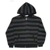 Moletom com capuz fofo e fresco estilo japonês, jaqueta de moletom tricotada, listrado moderno streetwear