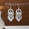 Aretes Étnicos Imitación Plata Miao Aretes Retro Largos con Borlas Atracciones Aretes Estilo Antiguo Aretes Miao para Mujer Venta al por Mayor