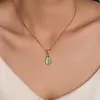 Collar Transfronterizo Nuevo de Acero de Titanio Forma de Gota de Agua para Mujer Océano Azul Personalidad Versátil Temperamento Cadena de Clavícula de Acero Inoxidable de Alta Gama