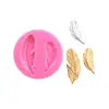 Decoración de plumas molde de silicona líquida molde para pastel de fondant horneado G142