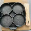 Máquina de Hambúrguer com Ovo Frito Antiaderente Panela Doméstica para Fritar Café da Manhã Hambúrguer de Ovo Panqueca Forma de Panela Fritura de Ovo de Quatro Furos Artefato Bife
