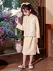 Qipao para Niñas Estilo Nuevo Primavera 2026 Estilo Chino Nuevo Qipao Elegante Vestido Qipao de Manga Larga para Niños