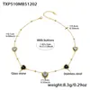 Acero Inoxidable Corazón Cortado Borde de Pan Piedra de Vidrio Bola de Acero Conjunto de Collar Pulsera Aretes Chapado en Oro Real de 18K Que No Se Desvanece