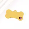 Material em branco de aço inoxidável transfronteiriço gravação a laser impressão colorida UV pingente de pata de animal de estimação esmaltada pingente de plaquinha de cachorro osso