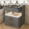 2026 Mesa de noche inteligente para dormitorio, hogar, carga inalámbrica, cerradura de huellas dactilares, gabinete de noche con almacenamiento, cerradura de contraseña