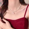 Colar Doce de Pérola Artificial de Camada Dupla para Mulheres, Elegante, Luxo Acessível, Corrente de Clavícula de Moda Exquisita, Colar de Design de Nicho Estilo Ins