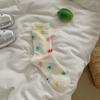 Calcetines de tubo estándar de tela de colores para primavera y verano para niños, calcetines de canalé finos con rayas de ola de marea ins, calcetines de perrito lindos y transpirables
