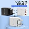 [Exclusivo Transfronterizo] Cabezal de Carga para Teléfono Móvil Multipuerto Puerto PD Más Cargador USB de Cuatro Puertos Regulaciones Europeas Regulaciones Estadounidenses Regulaciones del Reino Unido