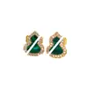 Brincos Casuais Retrô Elegantes de Concha com Zircônia Microcravejada Design de Luxo Acessível Brincos de Ponta Nicho