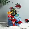 Decoración de Pastel para Hornear Dibujo Animado Araña Plug-In Casa Casa de Doble Capa Plug-In Tarjeta Escena Mesa de Postres Decoración de Fiesta