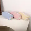 Estojo Quadrado Creme em Waffle de Aparência Sofisticada Estojo Azul Leite Bolsa de Armazenamento Fofa Caixa de Material Escolar para Estudante