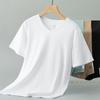 Playera Modal de Manga Corta Estampada con Logotipo Seda de Hielo Fresca Manga Media Cuello en V Camiseta Publicitaria Cultura Corporativa Equipo Ropa de Equipo