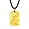 Collar con colgante de dinero de regalo de oro de arena vietnamita y conejo, colgante del guardián animal del año del conejo del duodécimo zodiaco que no se desvanecerá durante mucho tiempo