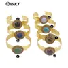 B627 Color Artístico Clásico Piedra Preciosa Strass Latón Irregular Pulsera Diaria Pulsera Superpuesta Pulsera Versátil