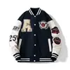 Chaqueta Cardigan Exclusiva Transfronteriza Americana Marca de Moda Retro Uniforme de Béisbol Chaqueta Abrigo Casual Versátil Hombre