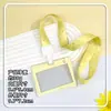Porta-cartões transparente horizontal da moda para estudantes, cordão para crachá escolar, capa protetora para crachá, porta-cartão IC de comércio exterior no atacado