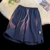 Pantalones cortos casuales de marca de moda para hombre, estilo Hong Kong, holgados, rectos, de marca de moda, sencillos, de cinco puntos, para exteriores