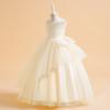 Vestido Grande para Niños Europeo y Americano de Amazon Vestido de Princesa Vestido Largo Elegante para Niña Vestido de Navidad de Tul de Hombro Descubierto