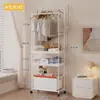 Perchero de pie para el hogar, tendedero de ropa, poste móvil para secar ropa en interiores para dormitorio, estante de almacenamiento para artículos varios, almacenamiento de perchas
