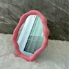 Espejo de escritorio de maquillaje personalizado, Espejo de oficina ajustable estilo crema, Espejo de tocador lindo e irregular con logotipo