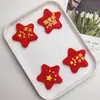 Nuevo Día Nacional Año Nuevo Terciopelo Rojo Estrella de Cinco Puntas Corazón Accesorios de Tela Broche DIY Anillo de Presión Accesorios para Pulsera