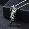 Colar Masculino Dragão Flamejante Dominador Pingente Personalizado Estrela de Seis Pontas da Moda Pingente de Cruz Retrô Acessórios Femininos Estilo Coreano