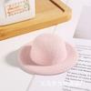 Materiales hechos a mano para manualidades sombrero pequeño joyería pequeña materias primas gorra desnuda decorativa pinza para el pelo gorra tela de lana gorra base para muñeca 7CM
