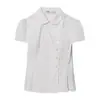 Camisa de Popelina a Rayas de Manga Corta para Mujer Estilo Europeo y Americano Nueva Primavera 2026 Venta al por Mayor 1853