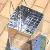 Cubo para Fuego Estufa de Madera Cruda de Acero Inoxidable para Exteriores Camping Cuadrado Punto Plegable Estufa de Carbón Accesorios de Barbacoa Extraíbles
