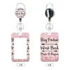 Portatarjeta de identificación de plástico con clip trasero de metal, portatarjeta de insignia retráctil para estudiantes mujeres, tarjeta de campus, insignia diaria de oficina