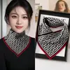 Cachecol de Tricô Outono e Inverno, Proteção de Pescoço, Gola Falsa, Cobertura de Pescoço Conveniente para Puxar, Cachecol Preguiçoso, Cachecol Feminino, Cachecol Triângulo