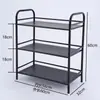 Estante para Platos de Restaurante Hot Pot Estante de Almacenamiento de Cocina Estante de Almacenamiento de Pie Malla de Acero Pintada Tres Niveles Carrito Móvil para Preparación