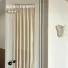 Cortina de Bandagem de Linho Francês Tela para Porta de Correr Cortina de Porta de Armário Velcro Sem Furo Blackout Cortina de Estante de Livros para Quarto