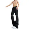 Jeans de Invierno para Hombre Acampanados Estilo Americano Negros Rectos Casuales Pantalones Acampanados