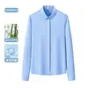 Camisa de rayas formal de negocios popular de otoño para hombre, camisa blanca de fibra de bambú para hombres y mujeres