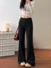 Pantalones deportivos grises de corte slim acampanado para mujer, nuevos de otoño e invierno, de cintura alta, pantalones de chándal campana adelgazantes, pantalones bootcut estilo americano