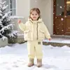 Conjunto de 3 Peças com Moletom com Capuz e Colete Espesso Aconchegante, Estilo Novo, Fofo e Casual para Meninas, Roupas de Inverno Estilosas para Bebês