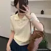 Rebeca de Punto de Lana de Manga Corta para Mujer con Encaje Empalmado Tops Primavera y Verano Sexy 2025 Estilo Casual y Occidental Nuevo Estilo