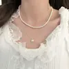 Collar de Doble Capa Perla Fragante Dulce Pequeña para Mujer, Simple Elegante, Collar Apilado, Accesorios de Cadena para Clavícula de Gama Alta de Nicho